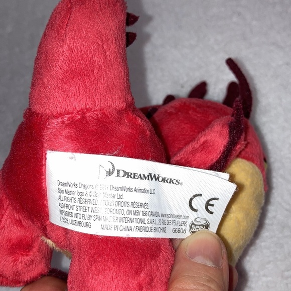 Dreamworks Baby Hookfang Red Dragon 6" Plush Soft Eyes 2017 Spin Master - Picture 5 of 5